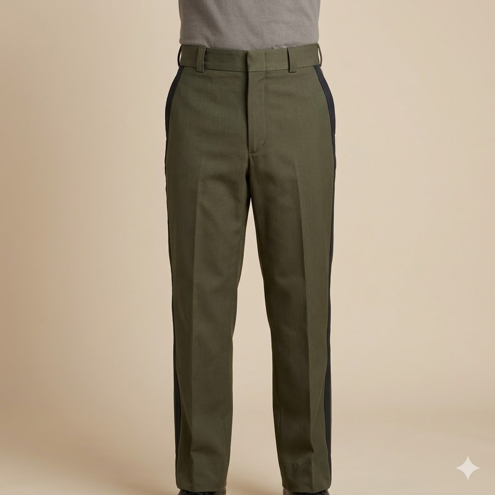 VF Imagewear Mens Olive Green Uniform Pants‎ Side Stripe Size 36U EUC